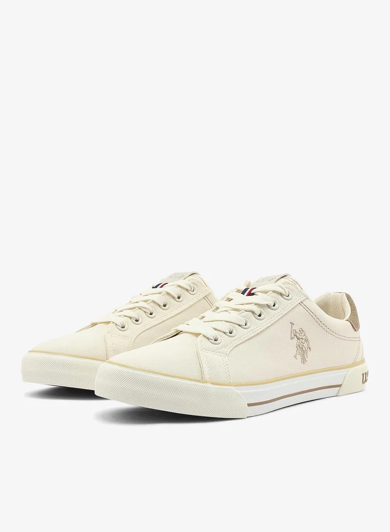 U.S. Polo Assn. beige Women's Casual Sneakers - Beige Fashionable Low-Top Design for Women | Best Price UAE